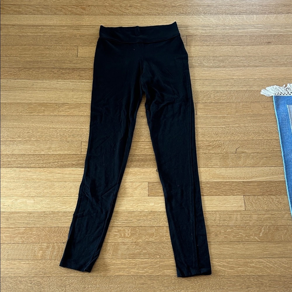 JOIE black leggings size small NWOT 56% cotton 37% modal cute detail at waist